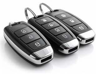 Modern Car Remote Key Fob on white background 