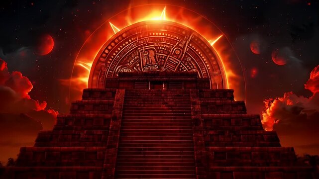 ancient mayan calendar building animation 