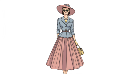 A woman wearing vintage clothing