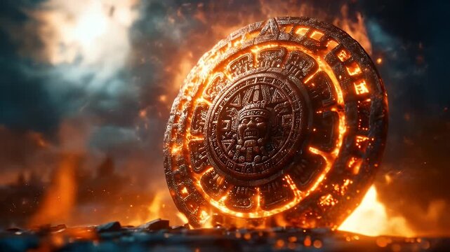 ancient mayan calendar building animation 