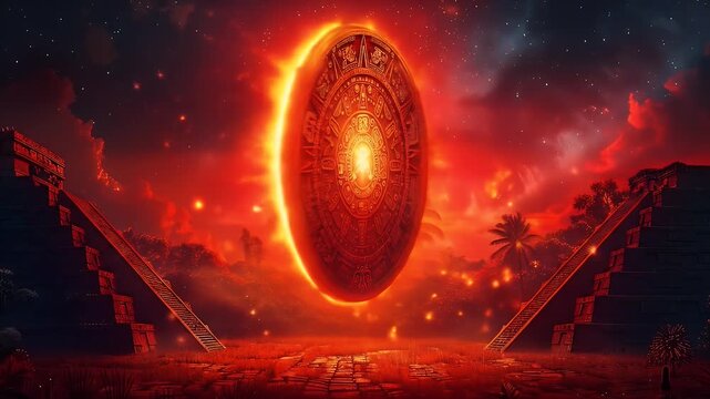 ancient mayan calendar building animation 