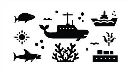 Vector illustration of a set of animal icons