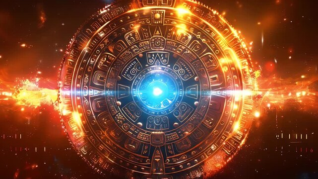 ancient mayan calendar building animation 