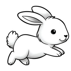 Fototapeta premium Bunny Hopping Coloring Page