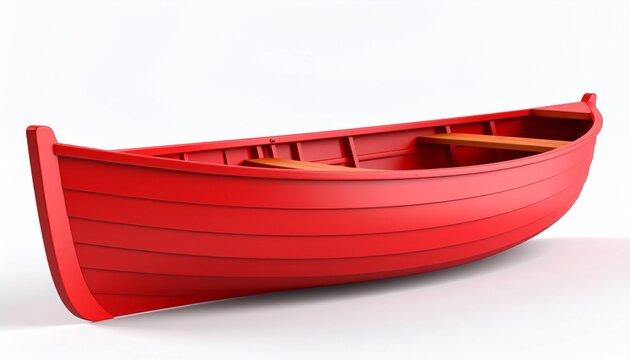 red boat on white background