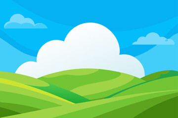 Fototapeta premium A Vibrant Landscape with Rolling Lush Green Hills