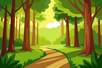 Obraz premium This Is a Vibrant Stylized Image of a Forest Lush with Greenery
