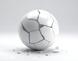 Shattered White Sphere, Abstract Representation of Fragility.