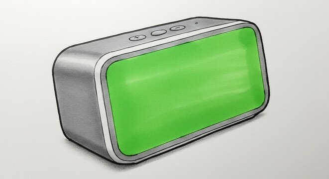 Wireless Bluetooth Speaker with Green Display in Modern Design