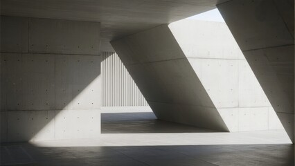 Obraz premium Concrete Architectural Space with Geometric Light Patterns