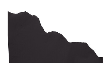 Black torn paper isolated on transparent background