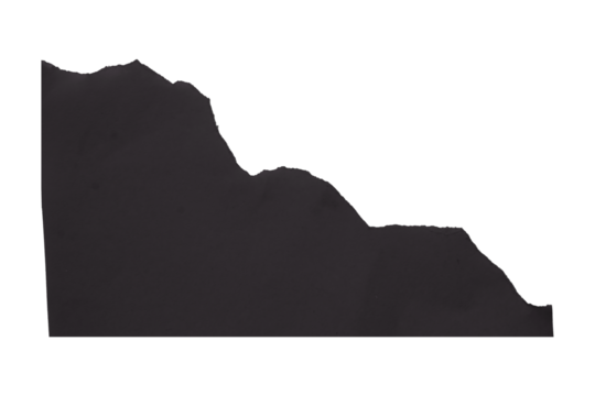 Black torn paper isolated on transparent background