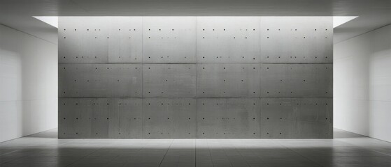 Minimalist Interior with Concrete Wall and Recessed Lighting