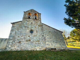 Bell gable of San Juan Bautista Church in Robledillo de la Orden, Palencia