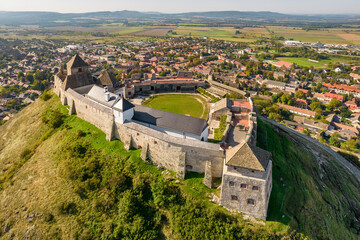 Aerial view of the medieval Sumeg castle in Hungary.