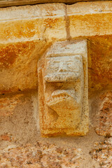 Stone corbel detail of San Lorenzo Church in Zorita del Paramo, Palencia, © Agustin
