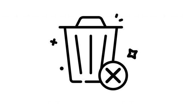 trash bin cross animation