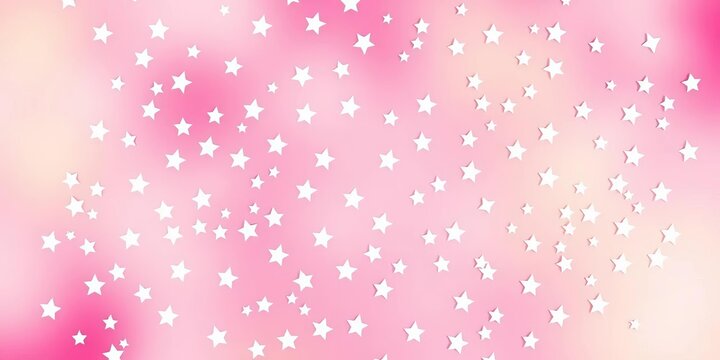 Delicate white star confetti scattered on a vibrant pink and yellow ombre background,  ombre,  stars