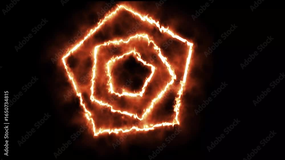 Poster loop glow neon flow tunnel hexagon background. abstract neon hexagon frame with shining effects on d