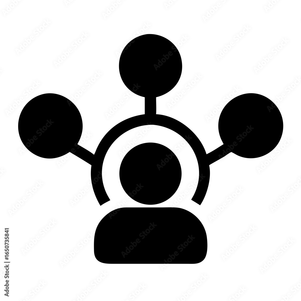 Poster network connection hub person icon for social media and business networking and communication