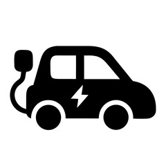 Electric vehicle ev car charging station plug in icon for sustainable transport and energy future