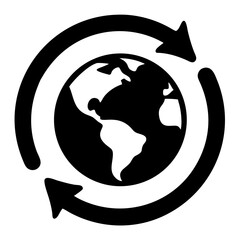 Recycle earth global world environment arrow rotation cycle sustainability eco friendly concept icon