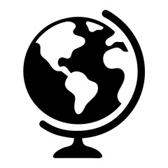 Globe earth world map geography education travel icon vector illustration silhouette graphic design