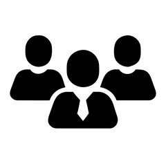 Teamwork business people group icon vector illustration for collaboration and meeting concept