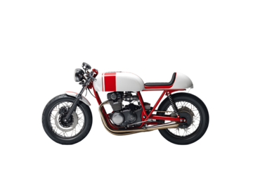 Vintage Style Motorcycle with Red Accents and Sleek Design for Motorcycle Enthusiasts and Custom Builds