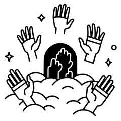 creepy hands SVG vector silhouette on a white background