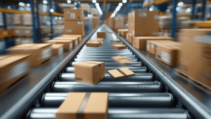 Dynamic Motion Blur of Parcels on an Automated Warehouse Conveyor Line