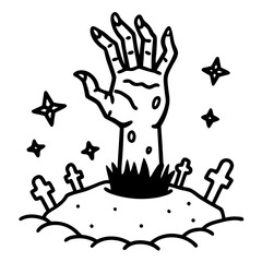 zombie hands SVG vector silhouette on a white background
