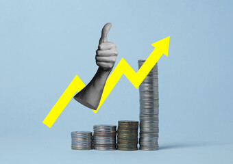 Rapid income growth, business development. interest rate and dividend concept. return on stocks and...