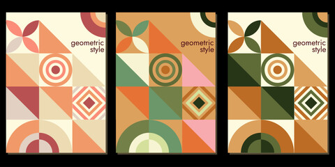 Fototapeta premium Abstract minimal element mid century vector set. Aesthetic contemporary stripe line art, geometric shape in monochrome.