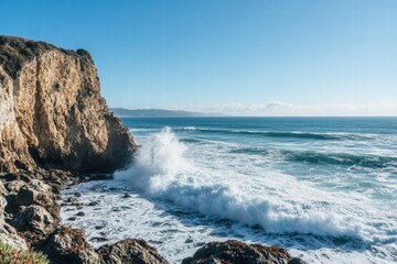 Obraz premium Ocean seascape with high cliffs