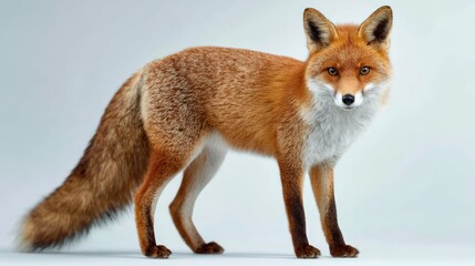Obraz premium Red fox portrait against a plain backdrop