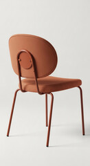 Modern armless lounge chair with round back and metal legs