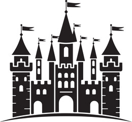 Obraz premium Fairytale castle silhouette for magical design and children's themes