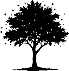 Fototapeta premium tree silhouette vector, tree, silhouette, nature, branch, plant, vector, winter, leaf, black, forest, illustration, season, art, wood, bare, design, pattern, dead, single, stem, branches, leafless, oa