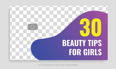 beauty tips YouTube thumbnail design