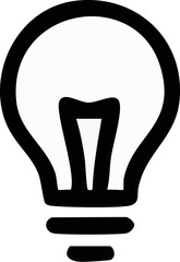 Obraz premium Simple HandDrawn Light Bulb Icon.