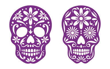 Sugar skulls isolated on white background