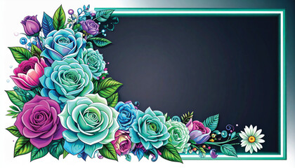 "Retro floral frame vector with vintage-inspired colors, perfect for invitations, greeting cards, and nostalgic decorative designs."