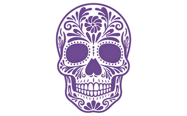 Purple skull isolated on white background
