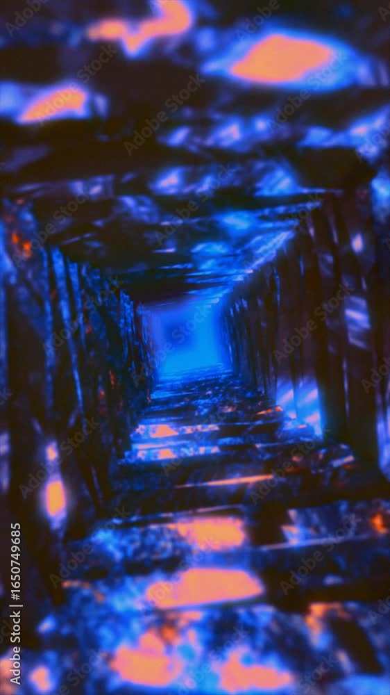 Poster explore a mesmerizing abstract animation featuring swirling colors and shapes within an endless spir