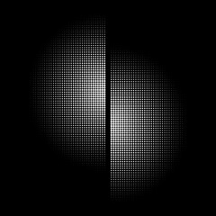 Halftone texture is white on a black background