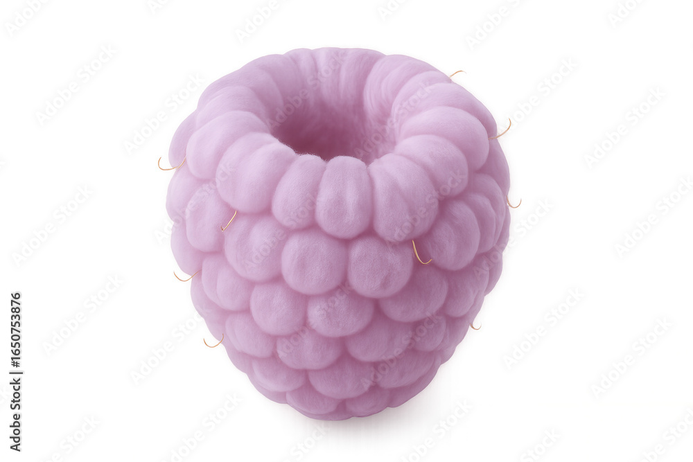 Poster 3d rendering of a pink raspberry isolated on transparent background, perfect for healthy eating and 