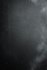 Black stone background. Dark gray wide banner with concrete wall surface texture. Top view.