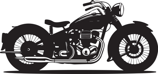 Naklejka premium Classic motorcycle silhouette ready for adventure, freedom and travel