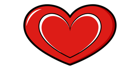 red heart on white background